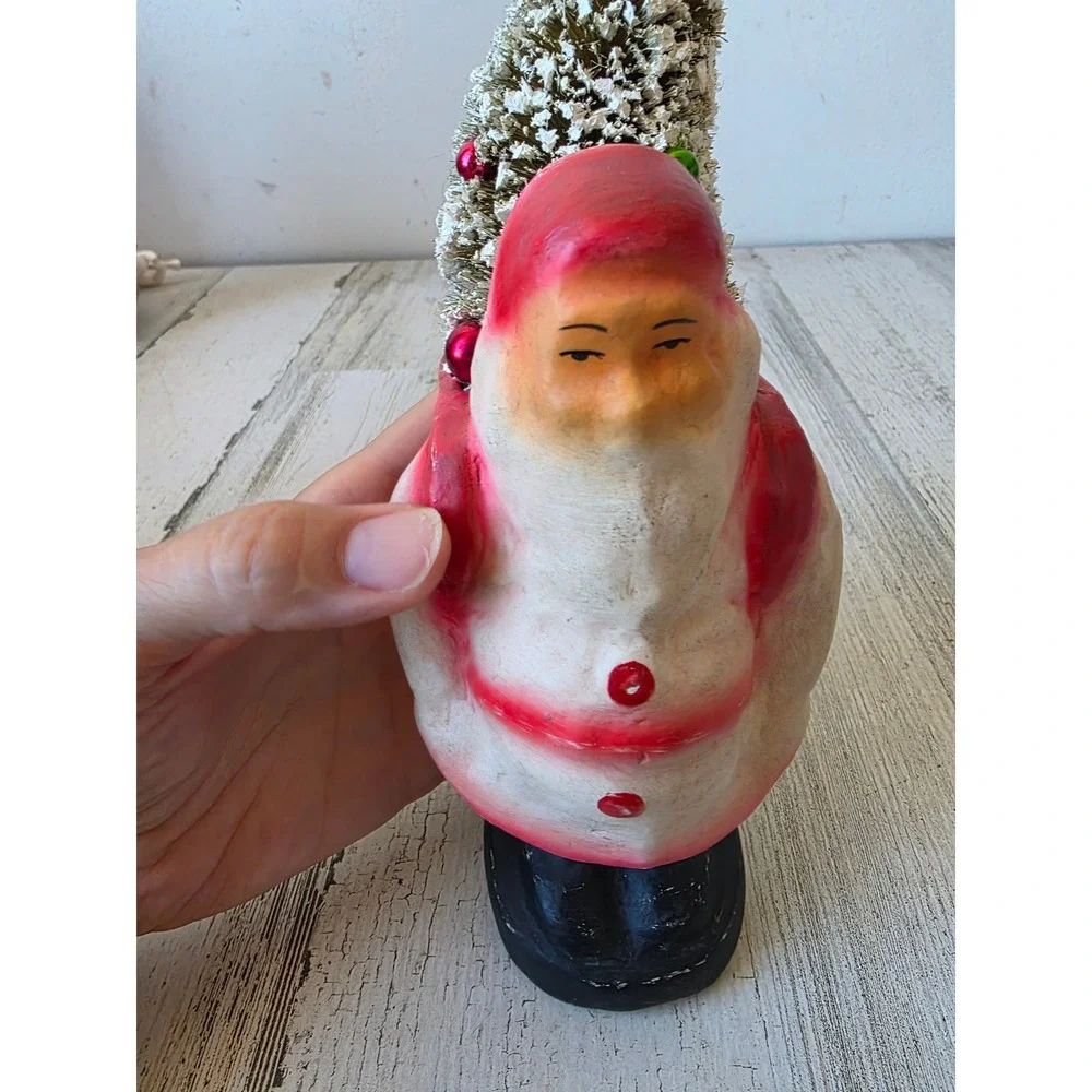 Bethany lowe elous? Paper mache Santa tree Xmas figurine decor unique